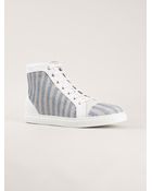 Louis Leeman Striped Hi-Top Sneakers - Lyst