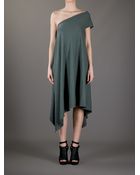 DRKSHDW by Rick Owens Asymmetric Off Shoulder Dress - Lyst