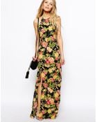 Asos Maxi Dress In Floral Print - Lyst