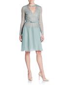 Valentino Silk Lace & Chiffon Belted Dress - Lyst