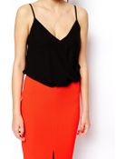 Asos Pencil Dress With Drape Cami - Lyst