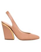 ChloƩ 90Mm Gold Bar Sling Back Pumps - Lyst