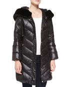 T Tahari Austin Puffer with Faux Fur-trimmed Hood - Lyst
