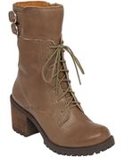 Lucky Brand Nylah Leather Mid Shaft Boots - Lyst