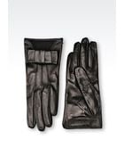 Emporio Armani Napa Leather Glove With Bow - Lyst
