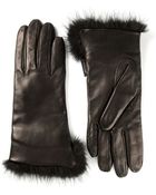 Moncler Fur Trimmed Gloves - Lyst
