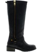 Asos Cannon Leather Knee Boots - Lyst