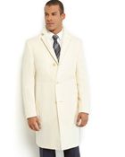 Hickey Freeman Cream Overcoat - Lyst