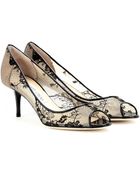 Jimmy Choo Isabel Lace Peep-Toe Pumps - Lyst