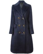 Burberry Prorsum Double Breasted Belted Coat - Lyst