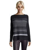 Vince Black Wool And Cashmere Knit Variegated Boatneck Sweater - Lyst