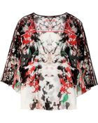 Roberto Cavalli Printed Silk-Chiffon Top - Lyst