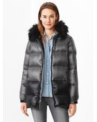 Gap Fur-Trim Colorblock Down Puffer - Lyst