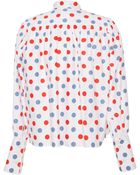 J.W. Anderson Cotton Gathered Blouse With Neck Tie - Lyst