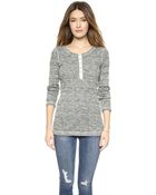 Splendid Marble Thermal Henley - Pearl - Lyst