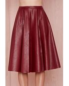 Nasty Gal Joa Tara Vegan Leather Skirt - Burgundy - Lyst