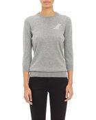 Barneys New York Intarsia Knit "M" Pullover Sweater - Lyst