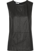 Equipment Kyle Leather And Washed-Silk Top - Lyst
