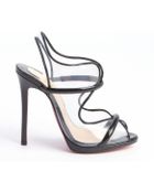 Christian Louboutin Black Patent Leather And Pvc 'Aqua Ronda' Sandals - Lyst