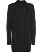 Polo Ralph Lauren Metallic Long Cable Knit Sweater - Lyst
