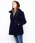 Asos Pea Coat - Lyst