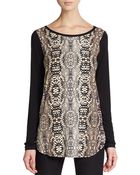 Karen Kane Python Print Jersey-Knit Top - Lyst