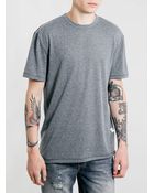 Topman Grey Linen T-Shirt - Lyst