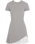 Victoria Beckham Silk and Woolblend Crepe Mini Dress - Lyst