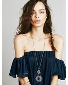 Free People Womens Velvet Off The Shoulder Top - Lyst