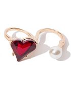 Pixie Market Heart Of Glass Double Ring - Lyst