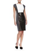 Derek Lam Paper Leather Colorblock Dress - Lyst