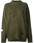 Etoile Isabel Marant Distressed Knit Sweater - Lyst