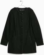 Mango Buttoned Wool-Blend Coat - Lyst