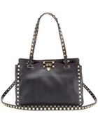 Valentino Rockstud Small Leather Trapeze Tote - Lyst