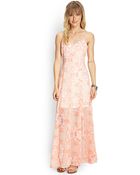 Forever 21 Laced-Back Printed Maxi Dress - Lyst