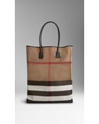 Burberry Canvas Check Tote Bag - Lyst