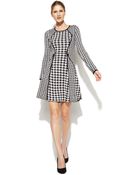 Calvin Klein Houndstooth-Print Sweater Dress - Lyst