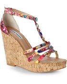 Steve Madden Multicolor Faara Wedge Sandals - Lyst