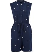 Sophie Hulme Navy Polka Dot Silk Playsuit - Lyst