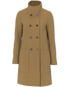 Stefanel Double Breasted Overcoat - Lyst
