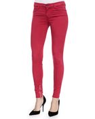 J Brand Mid-Rise Luxe Sateen Zip-Cuff Jeans - Lyst