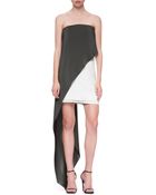Narciso Rodriguez Strapless Draped Dress Aquawhite - Lyst