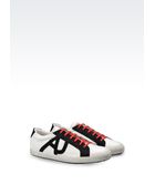 Armani Jeans Sneaker In Leather With Logo - Lyst