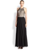 Aidan Mattox Beaded-Bodice Gown - Lyst