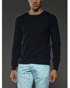 Patrizia Pepe Crew-Neck Long Sleeve Cotton/Linen Pullover - Lyst