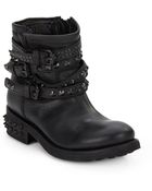 Ash Tatum Studded Strap Leather Ankle Boots - Lyst