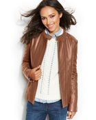 Tommy Hilfiger Leather Bomber Jacket - Lyst