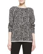 Halston Heritage Long-Sleeve Jacquard Sweater - Lyst