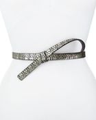 Nanette Lepore Metallic Loop Leather Skinny Belt - Lyst