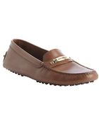 Tod's Dark Brown Leather Slip-On Loafers - Lyst